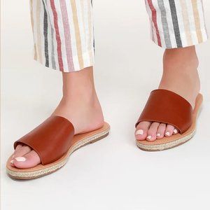 Lulus Marnie Brown Espadrille Slide Sandals